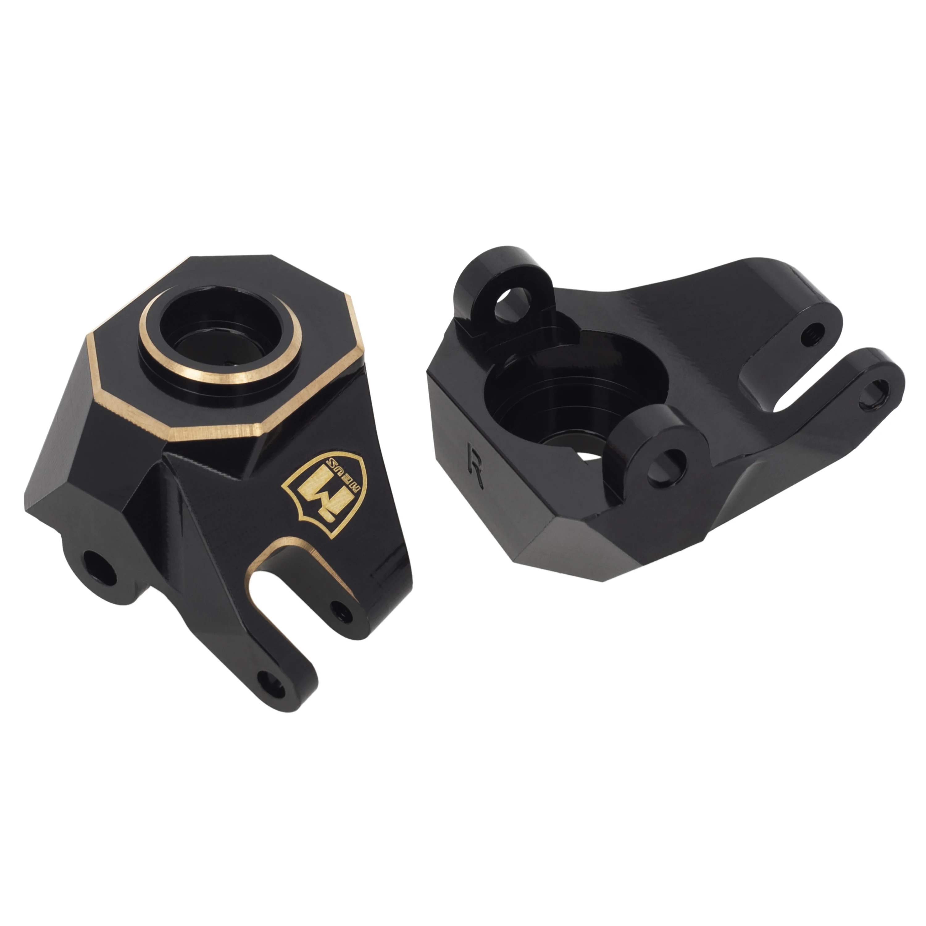 MEUS Racing Black Brass Steering Knuckles for 1/10 Axial SCX10 PRO & SCX10 III AR45 Upgrades Crawler