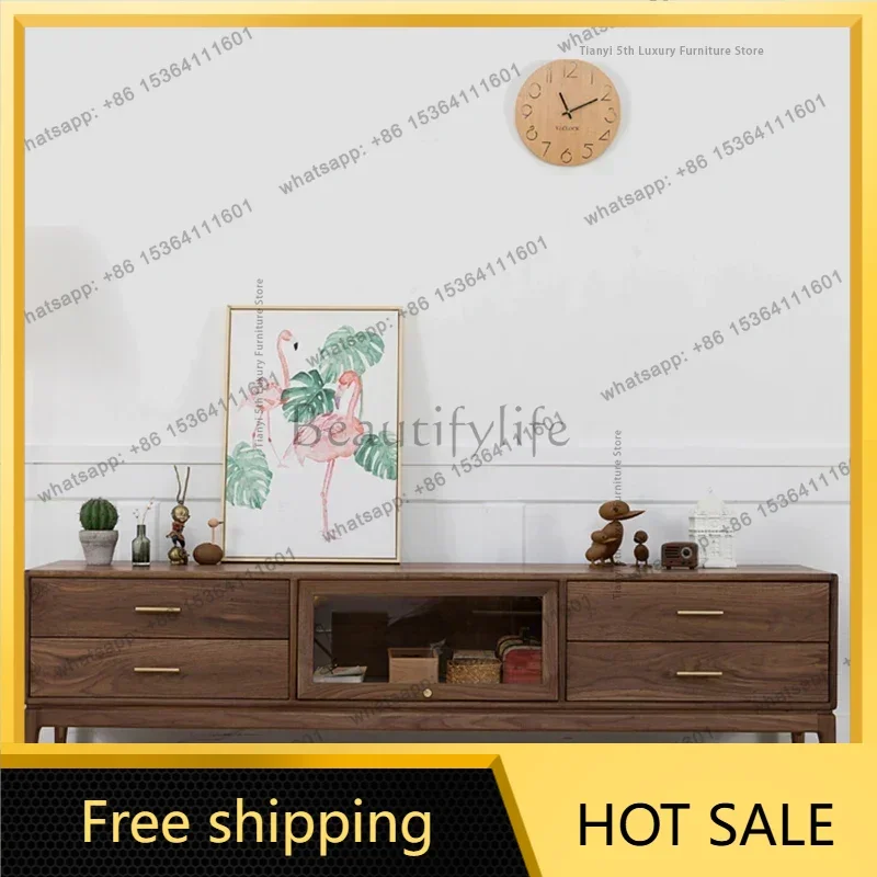 LJY Wooden Entertainment Center TV Stands Supports Living Room Storage TV Stands Cabinet Nordic Home Furniture Televisie Kast FY