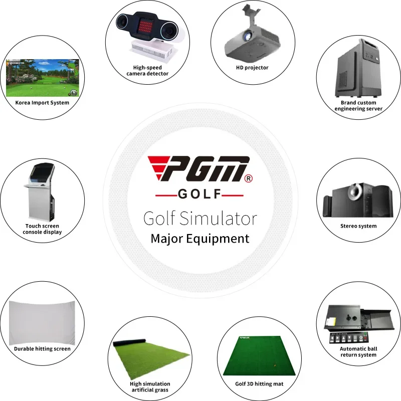 MNQ002 3D Indoor Screen Golf Simulator System Price Indoor Golf Training Aids Professional Screen Golf Simulator For Home