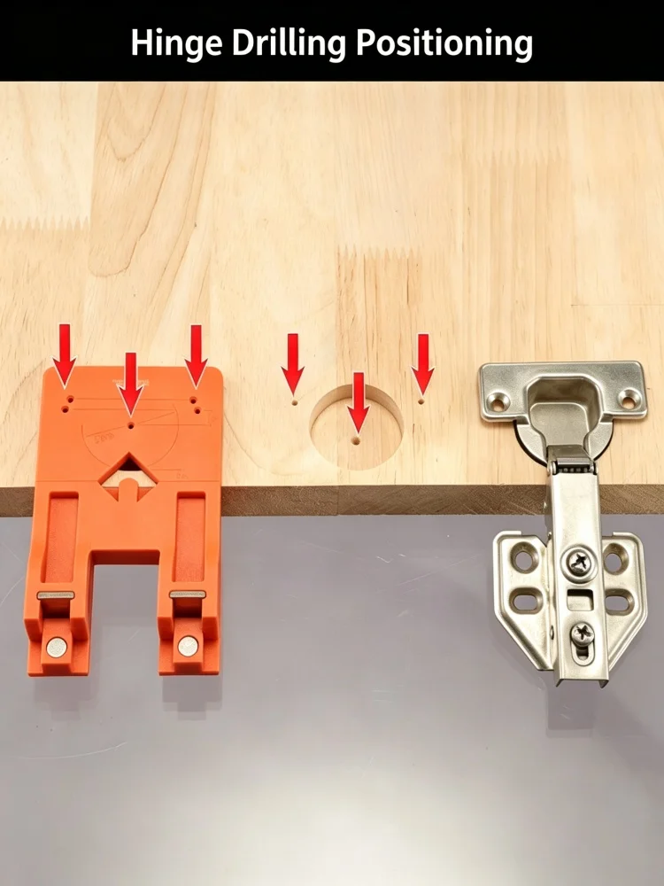 JUSTINLAU Magnetische Befestigungsplatte Schranktür-Scharnier-Installationsfixator Tragbarer Montage-Hilfsorter Holzbearbeitungswerkzeug – Detail 6