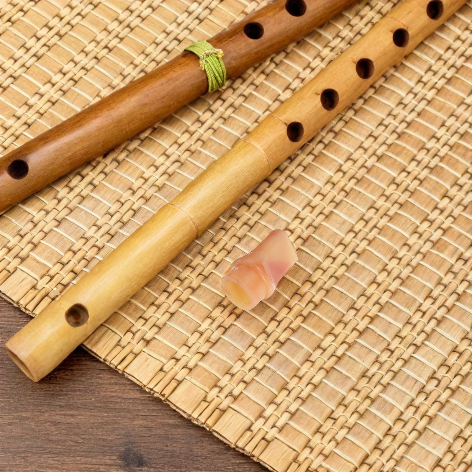 

10Pcs Gourd Flute Mouthpieces Vertical Flat Jade Finish Replacement Blow Aid Accessory for Professional Beginner