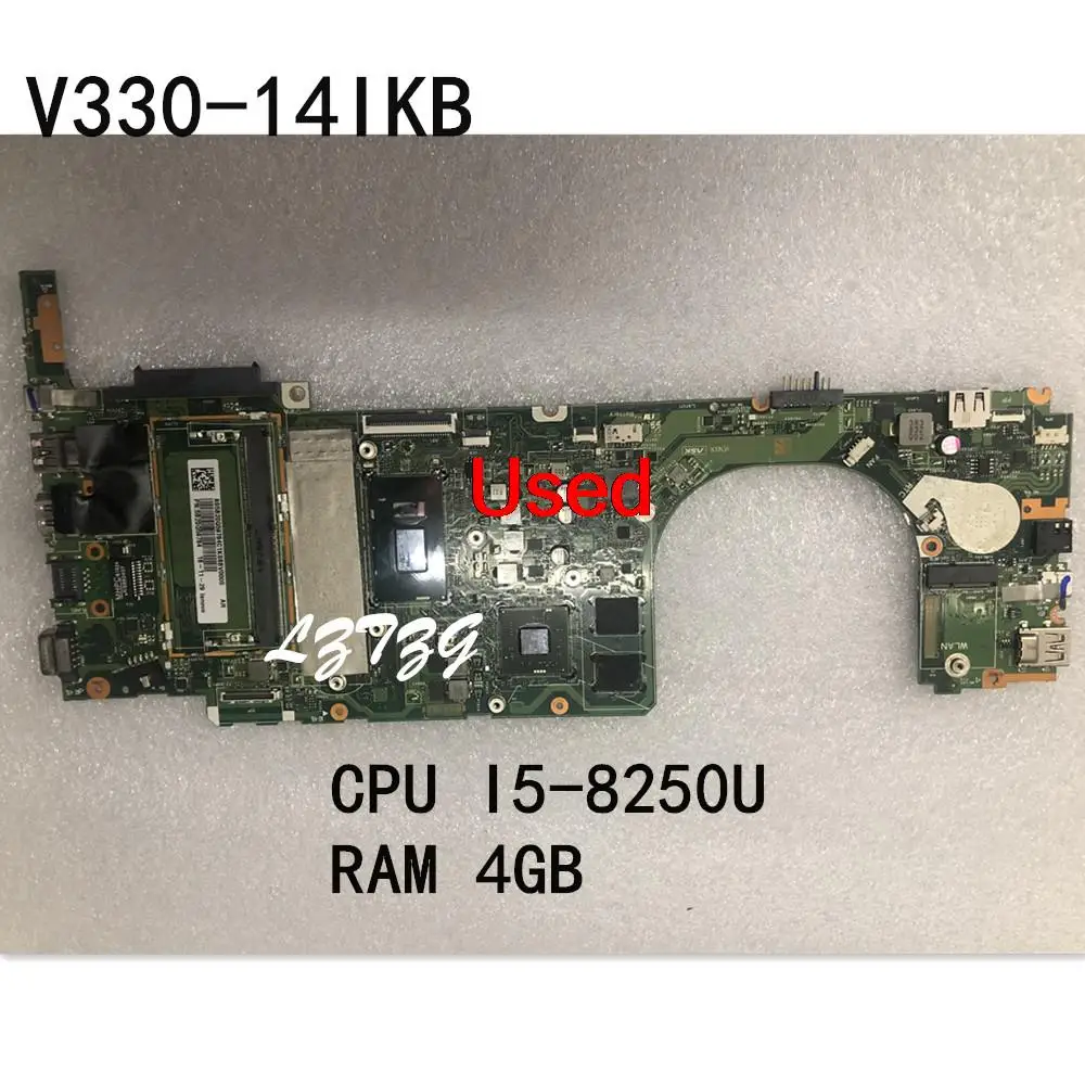 Used  for Lenovo V330-14IKB Laptop Motherboard CPU I5-8250U RAM 4G  FRU 5B20R26841 5B20Q59784