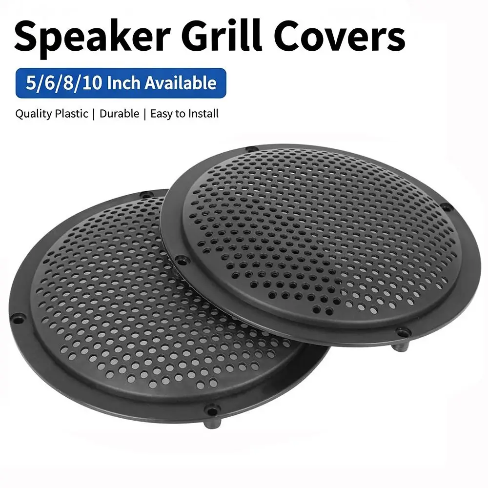 New 5/6/8/10 Inch Audio Speaker Cover Plastic Black Speaker Grill Mesh Circle Horn Speaker Guard