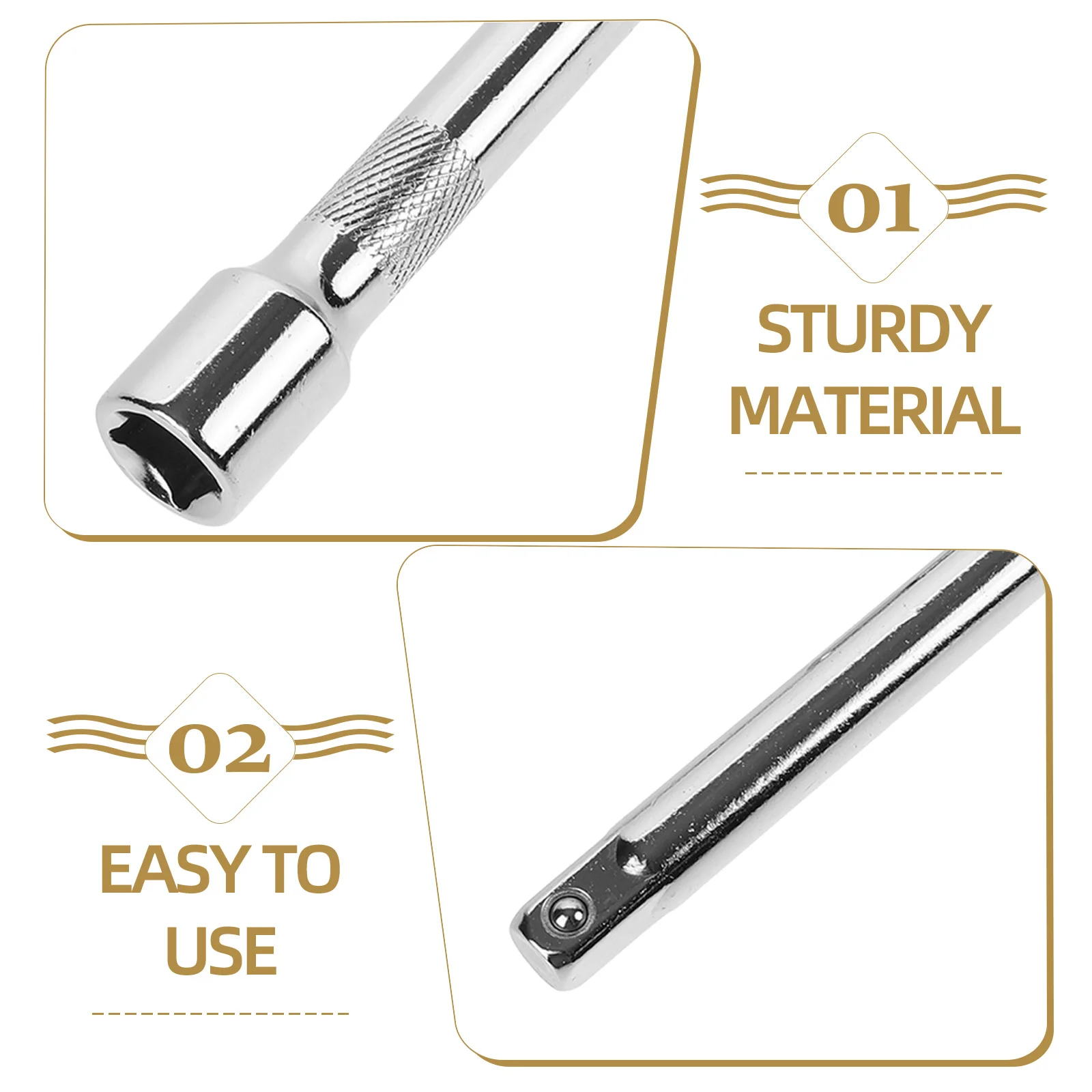 

3Pcs Electric Wrench Tool Flexible Socket Extension Bars Universal Ratchet Extension Rods for Automotive Repair and Home