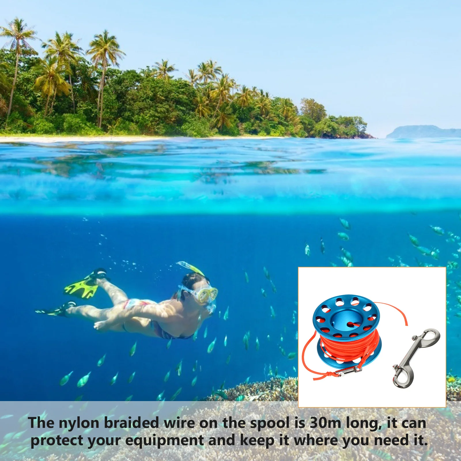 Diving Spool Buoy Reel Cave Finger Fishing Accessories Blank for Snorkeling Hook Underwater Child