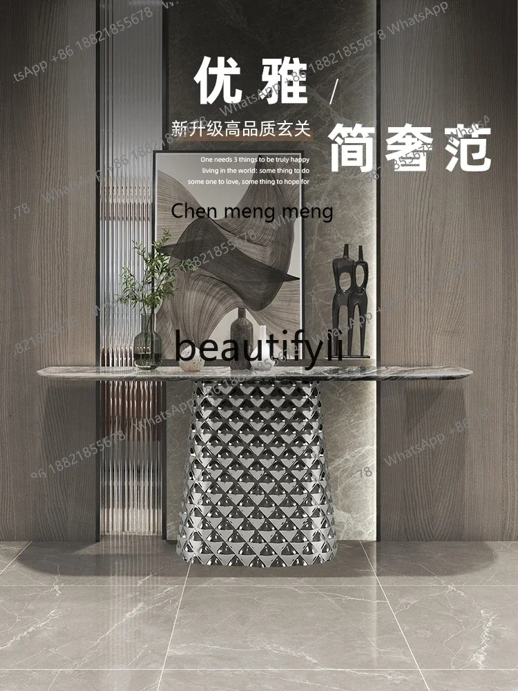 

D176 Italian entrance table foyer, marble modern simple entrance cabinet Hotel villa, entrance terrace