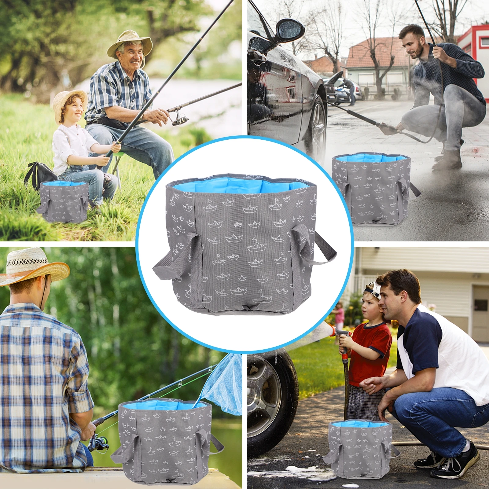 

Foldable Foot Washing Bucket 80C High Temperature Resistance Portable Soaking Basin Grey Foldable Bath Travel Bucket PEVA