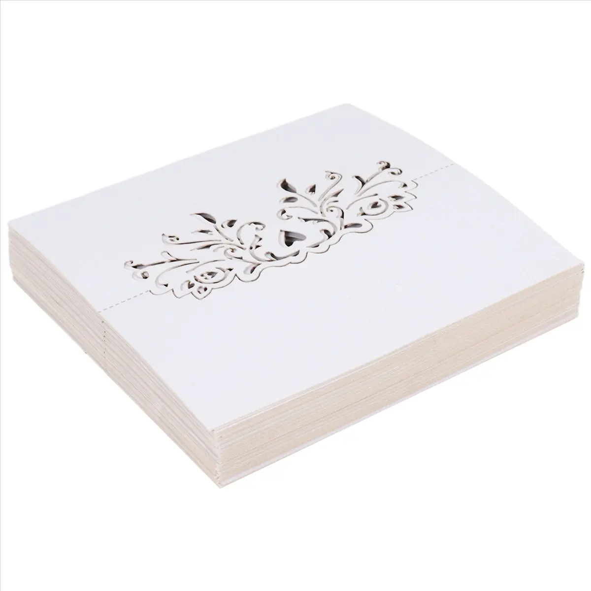 ABPP 60pcs Lace Wedding Table Name Place Cards Personalised Reception Decoration with White Lace Pattern Cardstock for Wedding F
