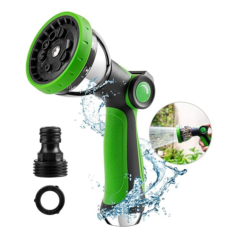 Garden Hose Nozzle Sprayer,Features 10 Spray Patterns, Thumb Control, On Off Valve For Watering Plants,Lawn& Garden