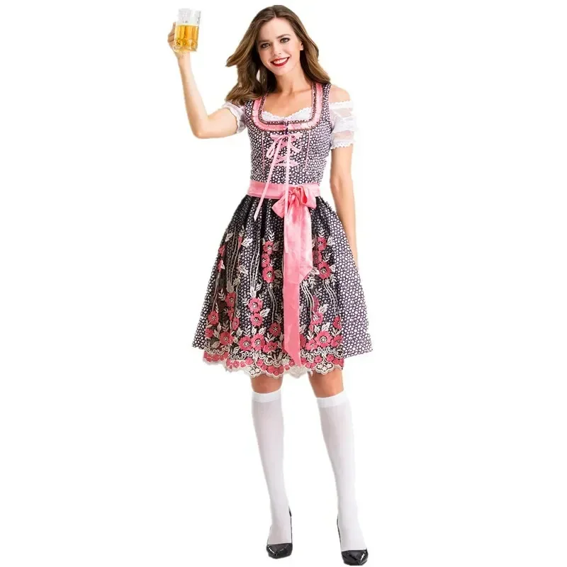 Sexy Adult Germany Oktoberfest Heidi Beer Girl Dirndl Dress Halloween Bavarian Traditional Party Beer Maid Costume