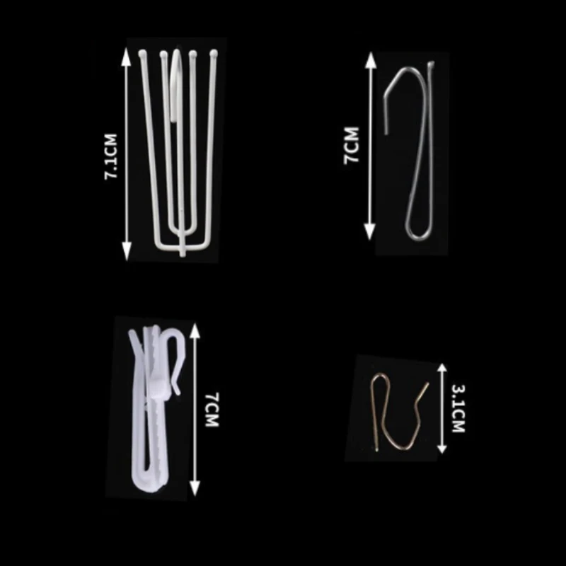 Quality Four Prongs Fork Hooks S Plastic Hook For Curtain Rails Accessories Clamp Track Tulle Tape Clips Pin Drapes Multifuction