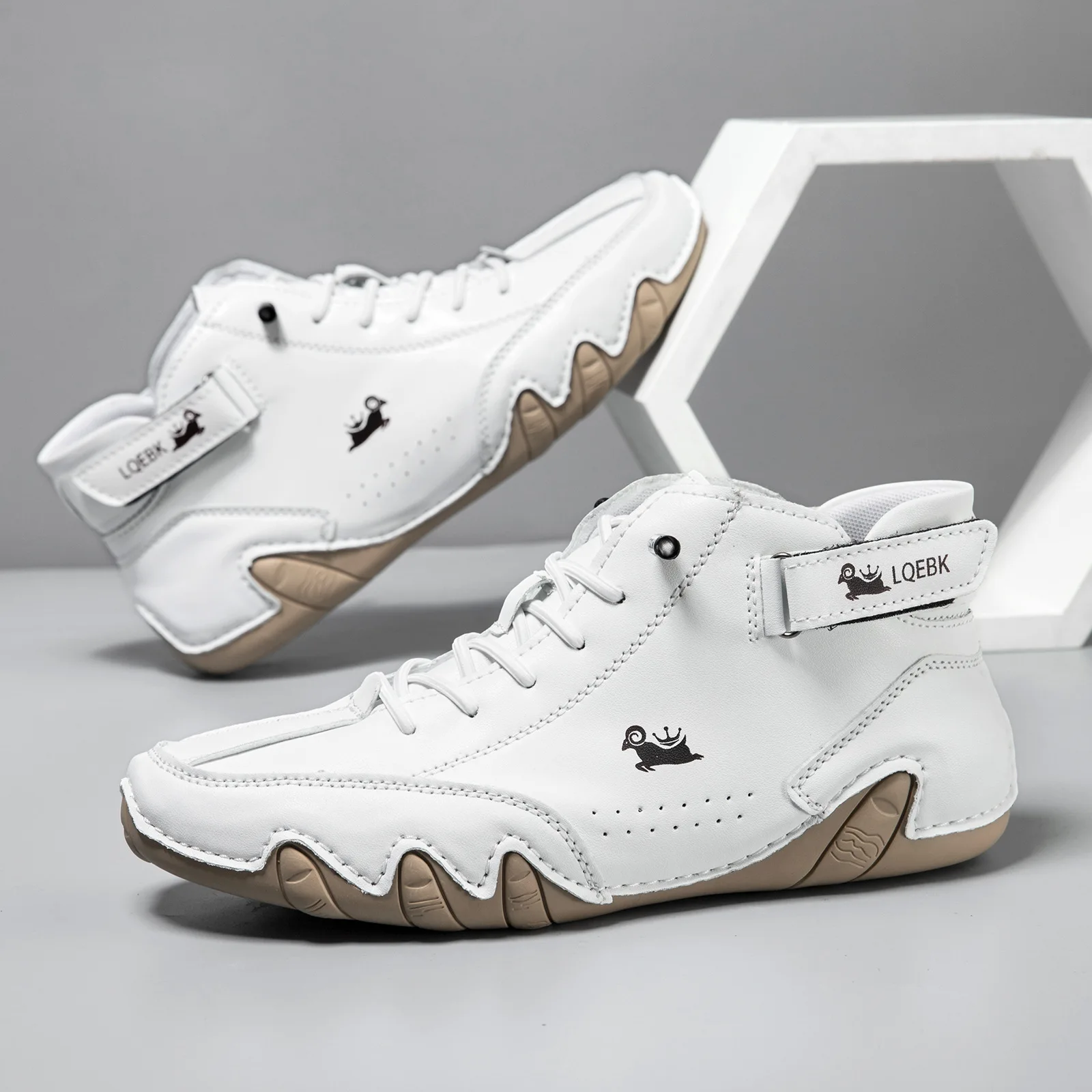 

Высокотехнологичные мужские повседневные ботинки, весенне-осенние мужские ботинки с высокой трубкой Octopus, ультра-мягкая кожаная резиновая подошва