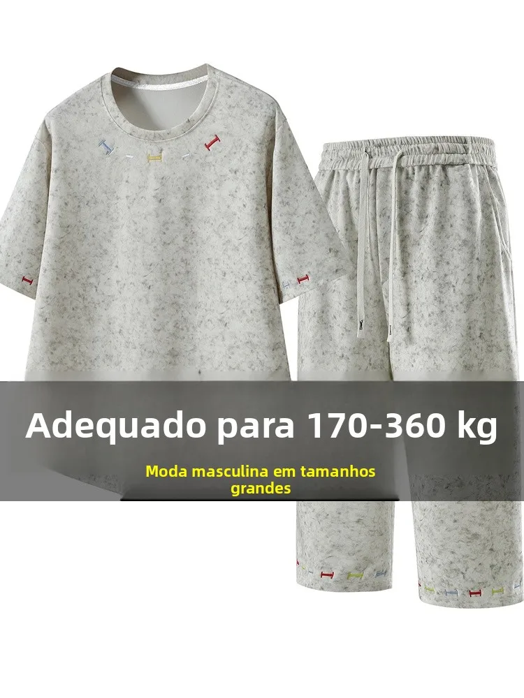 ensemble-de-t-shirts-grande-taille-pour-hommes-–-collection-ete-style-americain-brodes-amples-a-manches-courtes-decontractes-sportswear-en-melange-polyester-et-elasthanne