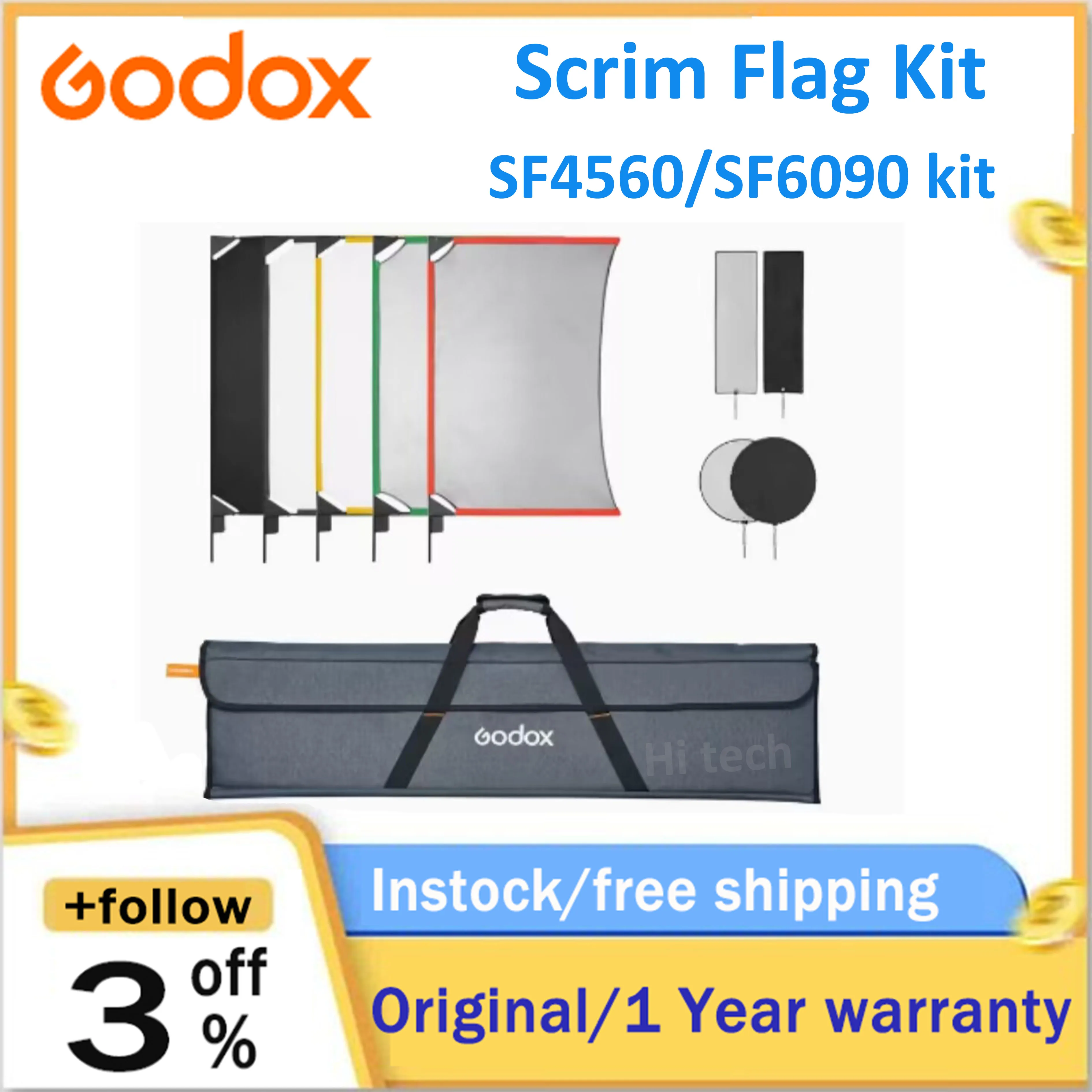 Godox Scrim flag refector Kit Portable Frame Diffusion Set 18x24