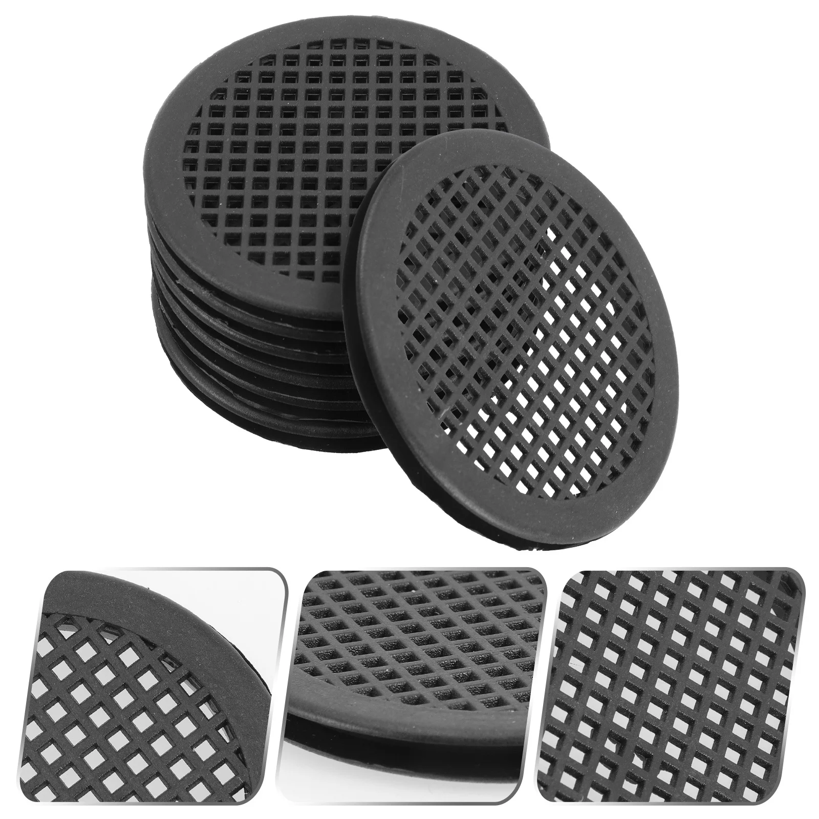

10Pcs Round Vent Hole Plastic Air Vent Covers Durable for Cabinet Wardrobe Furniture Ventilation Hole Plugs Circular Mesh