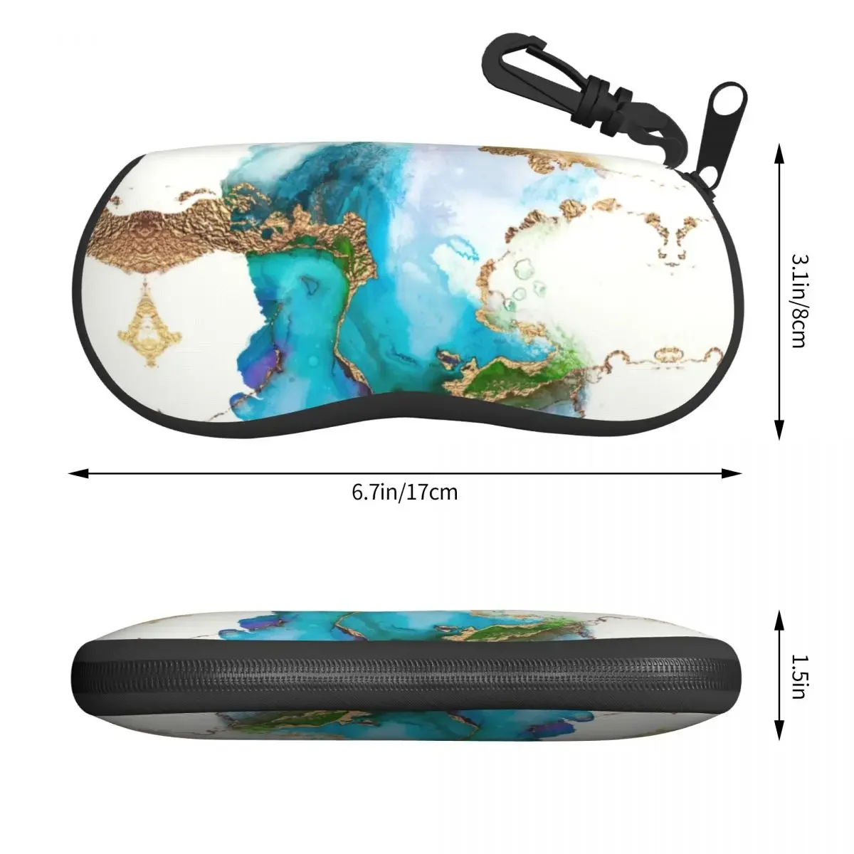 Custom Abstract Marble Mermaid Gemstone With Gold Glitter Shell Glasses Case Texture Eyeglasses Case Sunglasses Protector Box