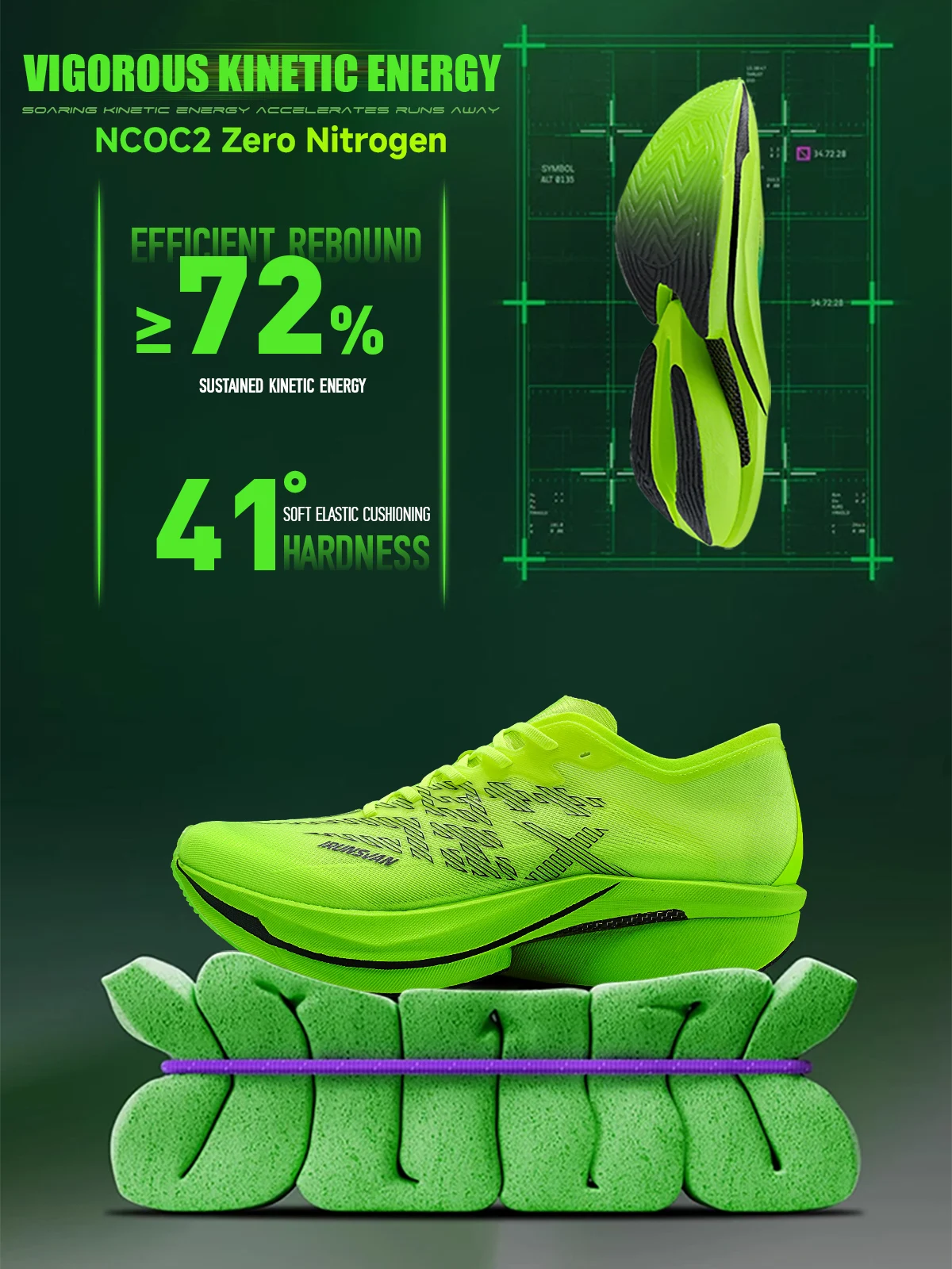 IRUNSVAN Carbon Plate Sports Shoes Marathon Professional Running Shoes Shock Absorbent Breathable Jogging Shoes Unisex 095