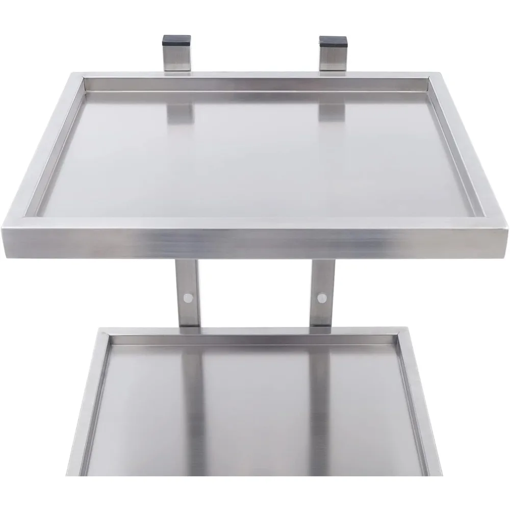 عربة عربة صالون التجميل TFCFL ذات طبقتين على عجلات، عربة دوارة معدنية، حامل تخزين صالونات التجميل بعجلات 360 درجة °   معدات أداة المتداول