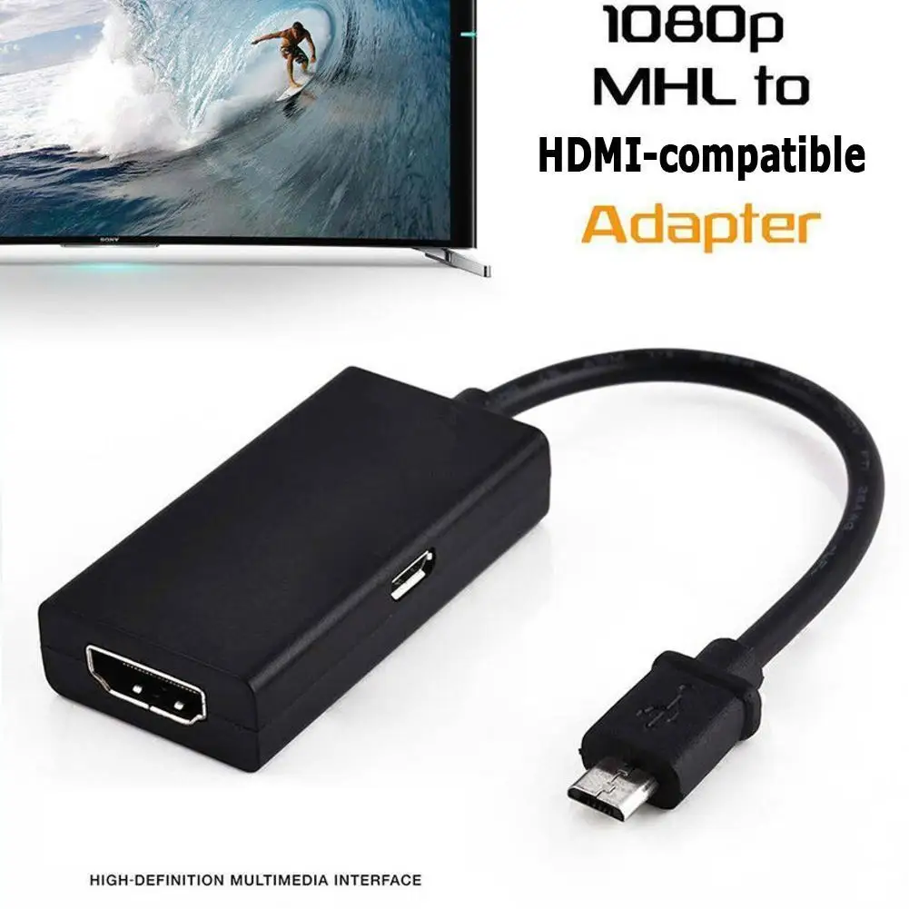 USB Male to HDMI Female Adapter Cable for Cellphone Tablet TV