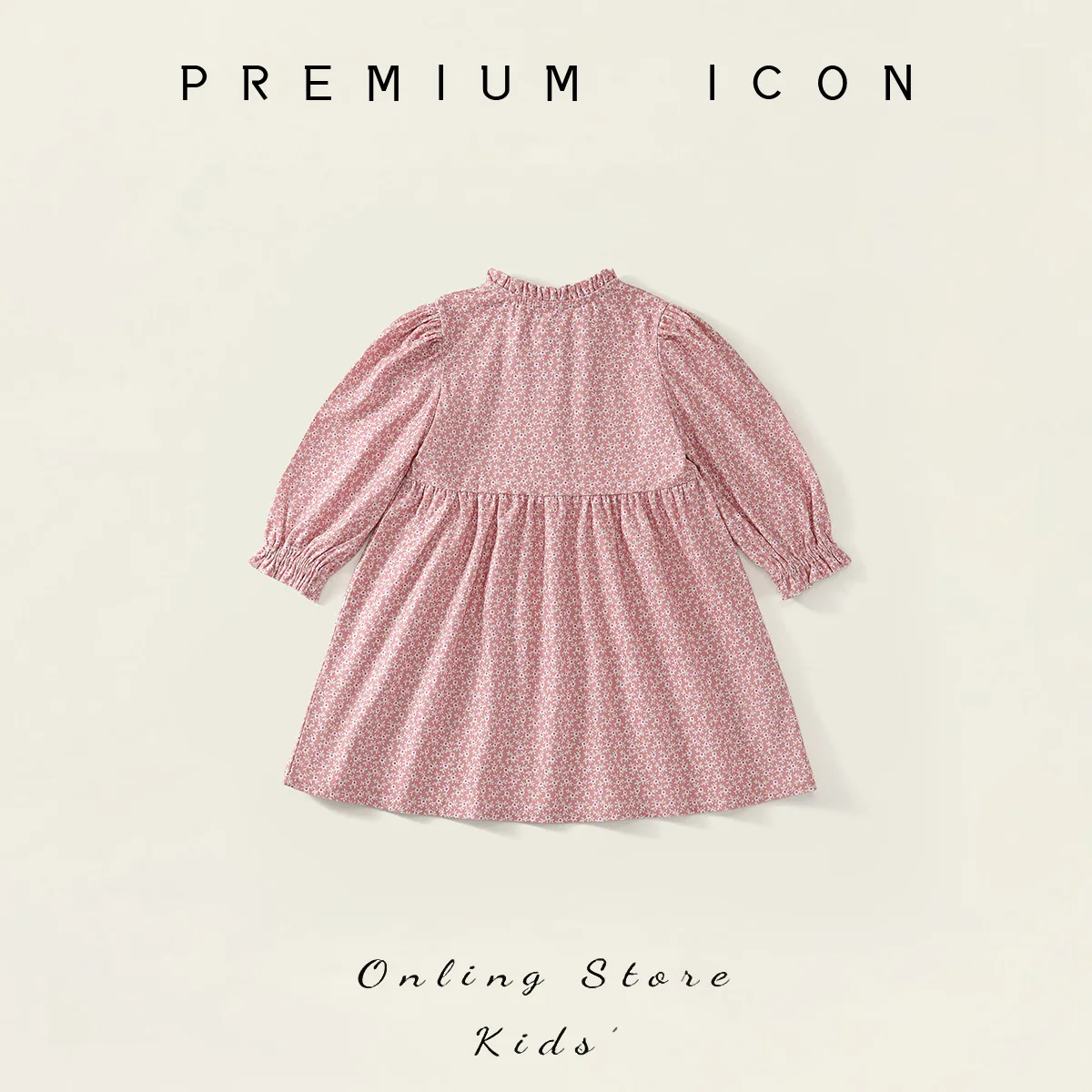 ملابس الأطفال الكورية 2025 فستان زهري للربيع والخريف منتج جديد، فستان الأميرة الوردي بأكمام طويلة للفتيات