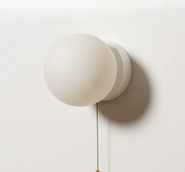 Modern Bedroom Wall Lamp New Creative Ball Wall Light with Foot Plug Switch Living Room Hotel Homestay Wall Sconce Decorate