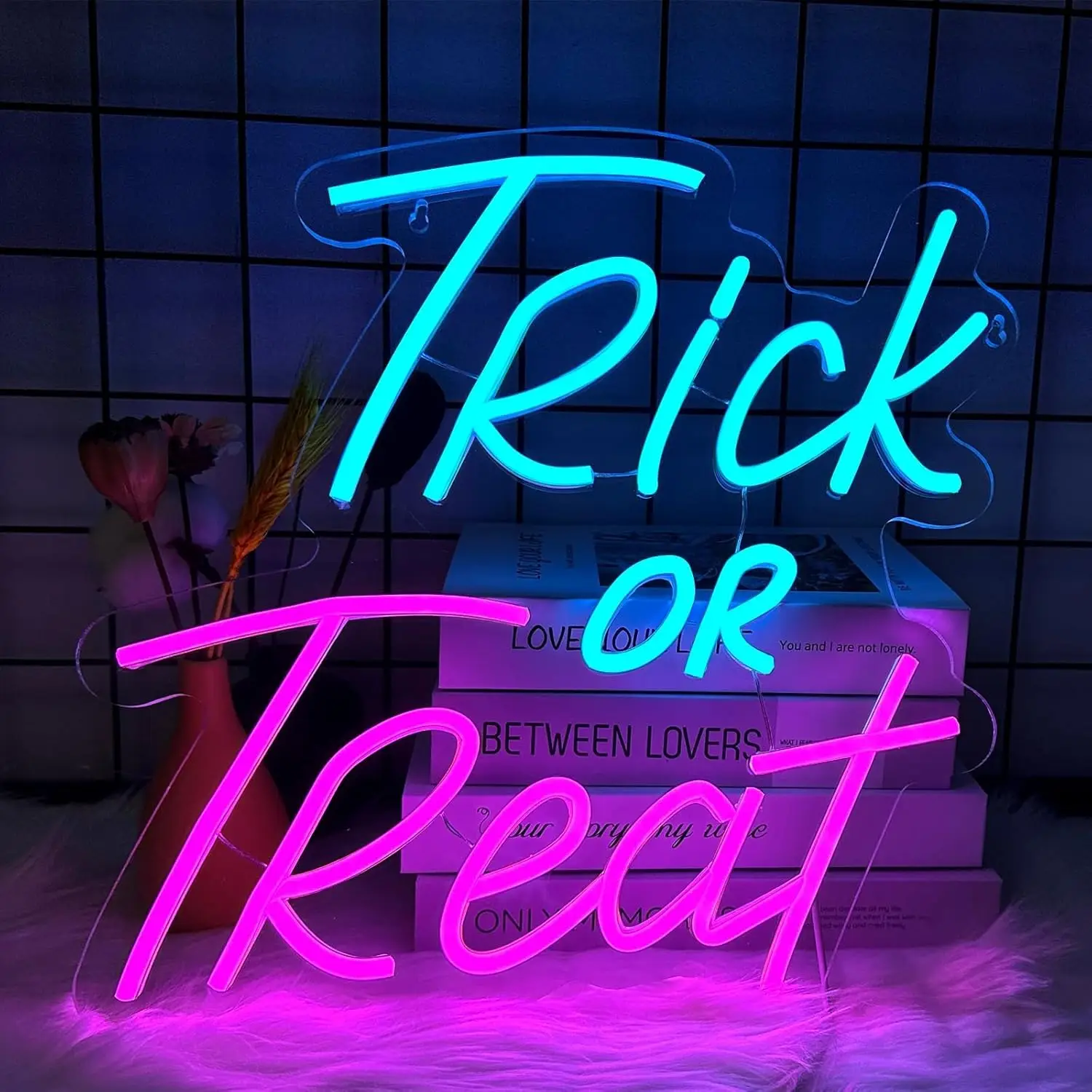 

Trick or Treat Neon Sign USB LED Light for Bar Salon Coffee Stores Porch Front Door Home Bedroom Decoration personnalisé Gift