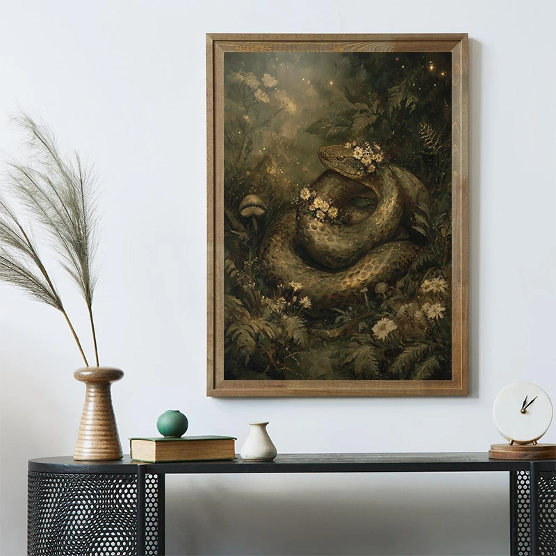 Dark Academia Gothic Animal Arcane Night Bat Misty Magic Deer Still Life Poster Canvas Painting Prints Bedroom Witch Home Decor