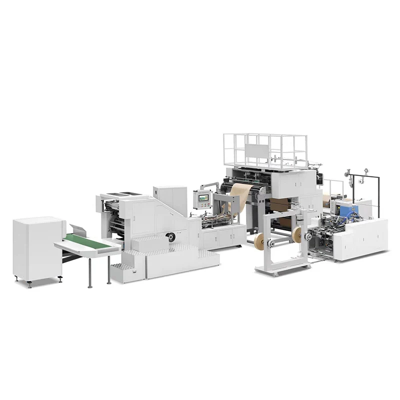 Automatic High Speed Square Bottom Roll Feeding Food Paper Bag Making Machine With one line Printing shopping bag