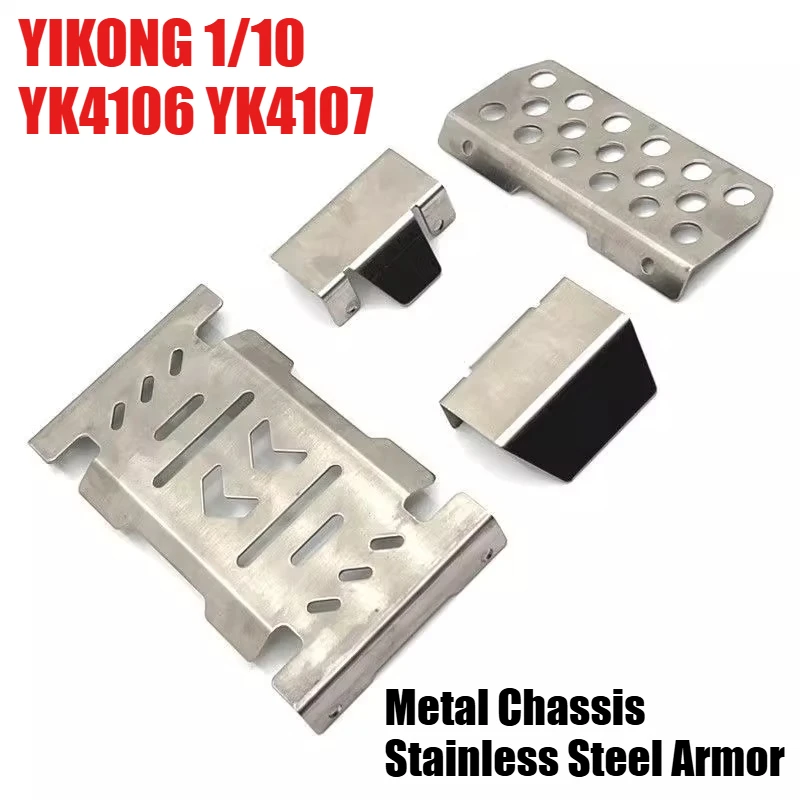 

YIKONG 1/10 YK4106 YK4107 RC Remote Control Car Parts Upgrade Metal Chassis Stainless Steel Armor