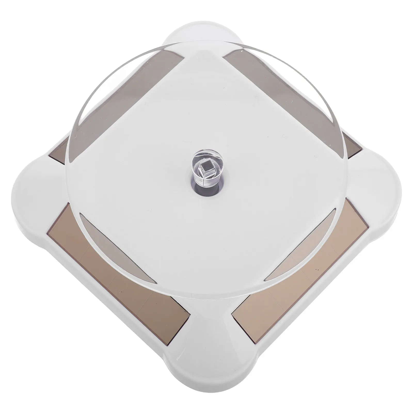 Motorized Solar Jewelry Display Rotating Turntable Silent Operation for Exhibitions Jewelry Stores Homes Eco Friendly