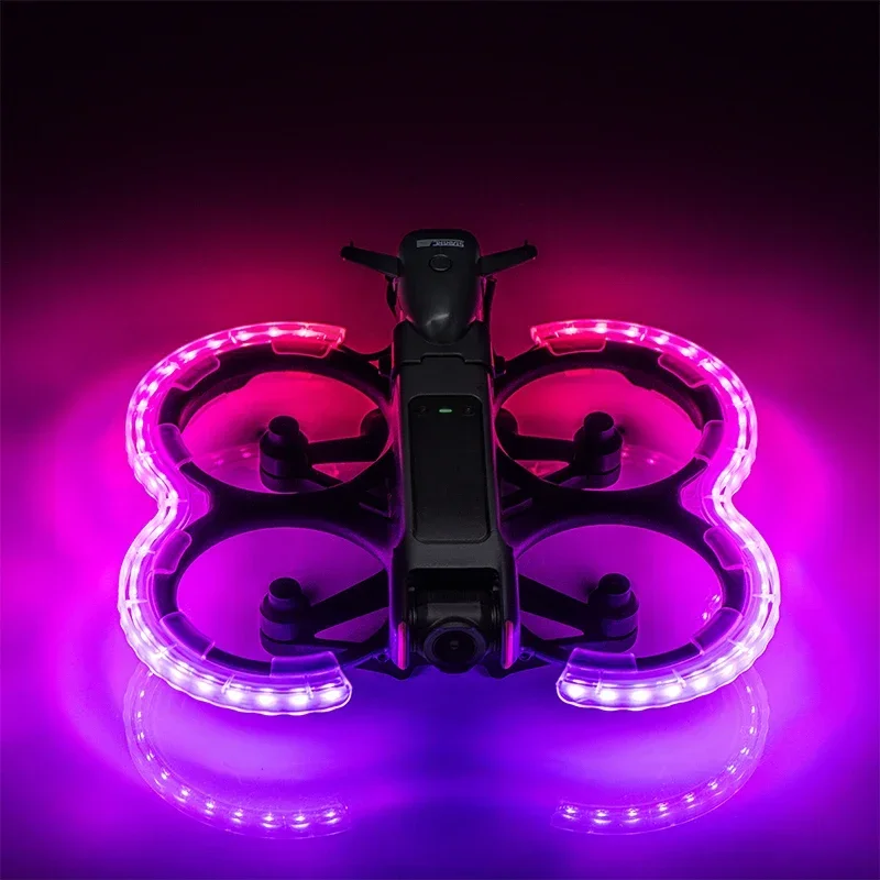 For DJI Avata 2 LED Propeller Guard Protector Rechargeable Luminous Anti-collision Ring Propellers Protective Bumper