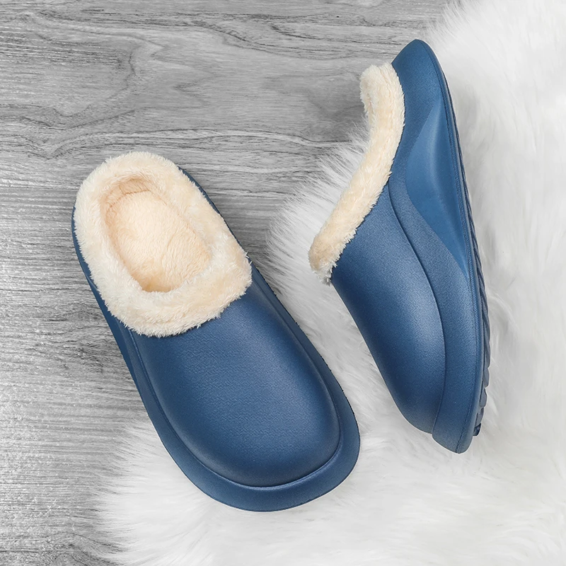 Slippers Platform Huis Katoenen Schoeisel Waterdicht Antislip Slijtvast Comfortabel Houden Warm Slip-On Plus Fluwelen Model