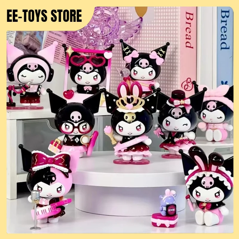 

Sanrio Kuromi Sparkling Idol Series Blind Box Kawaii Kuromi Mystery Box Figurine Toy Trendy Cartoon Room Decoration Girls Gift