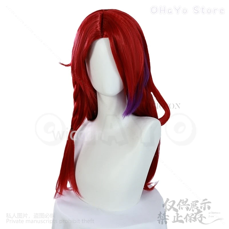 Genshin Impact Cosplay Perruques Synthétiques Rouge, Jeu Anime, Cos Chasca, Long, Degré de Chaleur, Halloween, Costumes Femme Adulte Fille