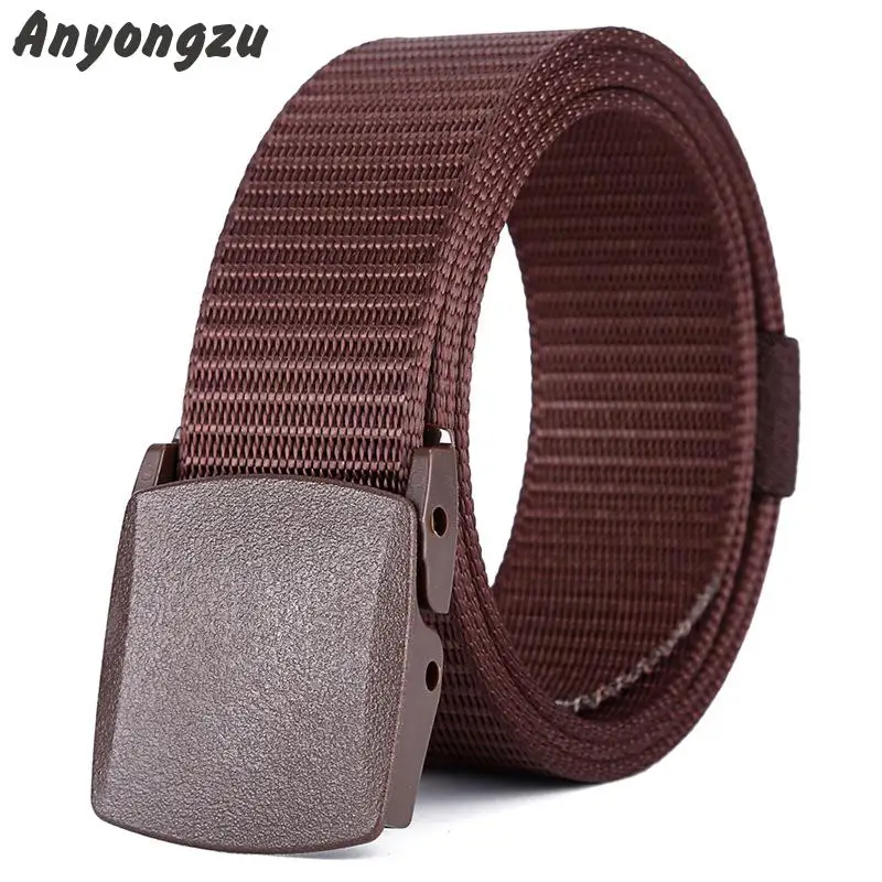 Anti-allergy Outdoor Sports Light Nylon Environmental Protection Men Waistband Smooth Plastic Buckle Durable Tactical Belt