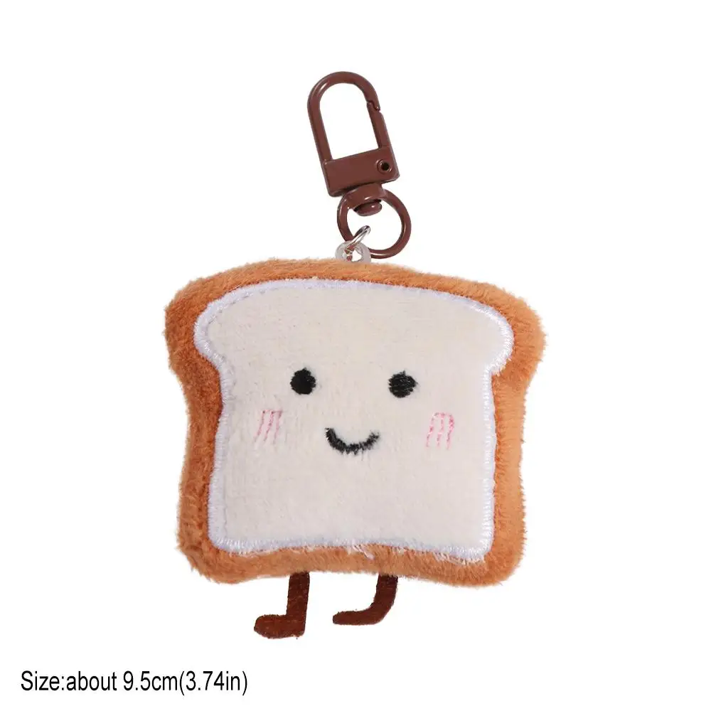 Bread Plush Pendant Toast Bread Plush Bread Keychain Keychain Decoration Cute Key Chain Kawaii Creative Bread Keyring Bag Decor