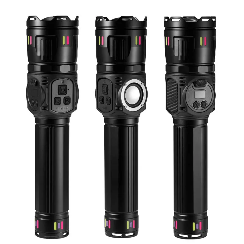 Outdoor Strong Light Laser Flashlight With High Lumen And Long Battery Life Rechargeable Portable Camping Flashlight