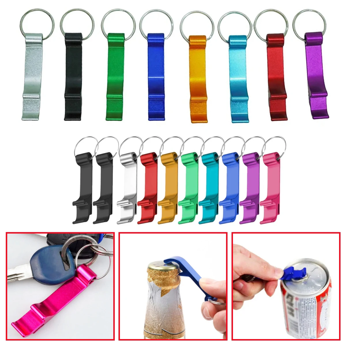 20Pcs Colored Aluminum Beer Bottle Opener Personalized Engraved Customized Logo Private Gift Wedding Favors Promotion Giveaway