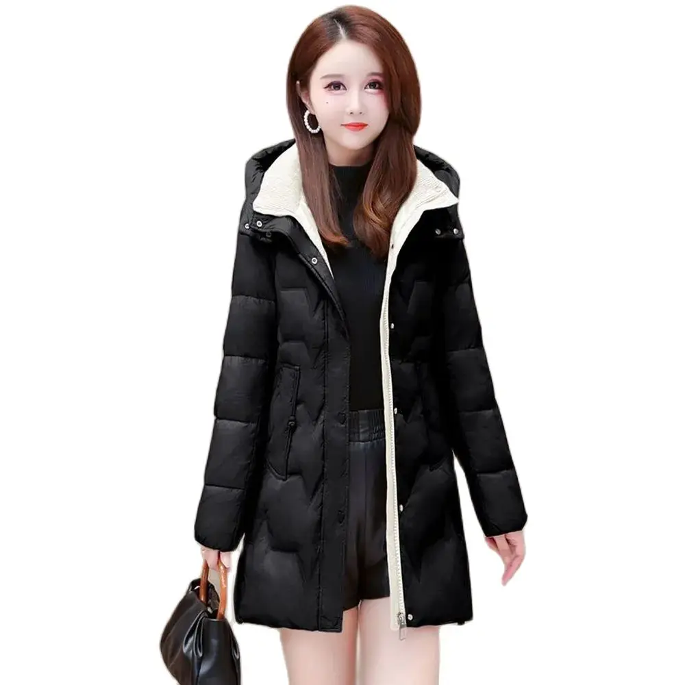 

Ln Winter, The New Fashion Coat Is Slim And Slim, And The Long Down Cotton-padded Jacket With No-wash And Cold-proof Temperament