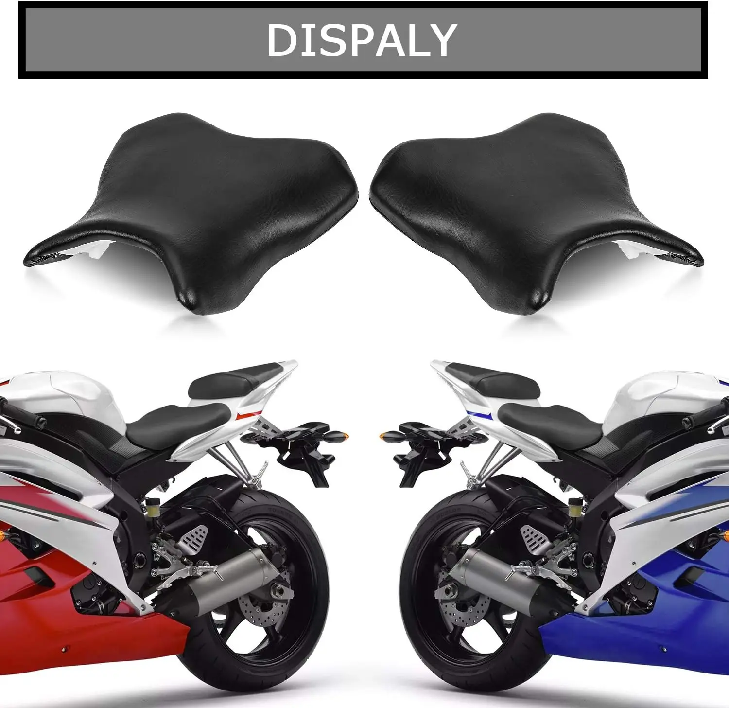 Motorcycle Front Driver Rider Seat and Pillion Passenger Cushion Compatible with YZF R6 2006 2007