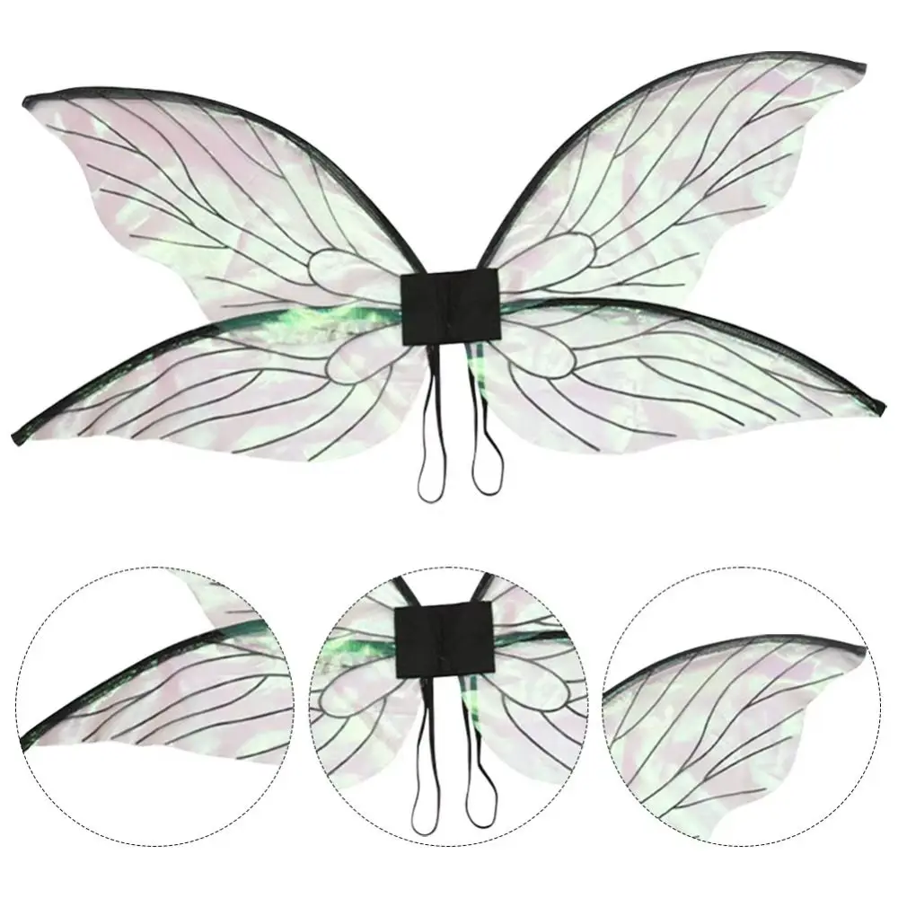 코스프레 소품 소녀 나비 날개 Organza 여러 가지 빛깔의 요정 날개 경량 스파클 드레스업 날개 의상 파티 액세서리