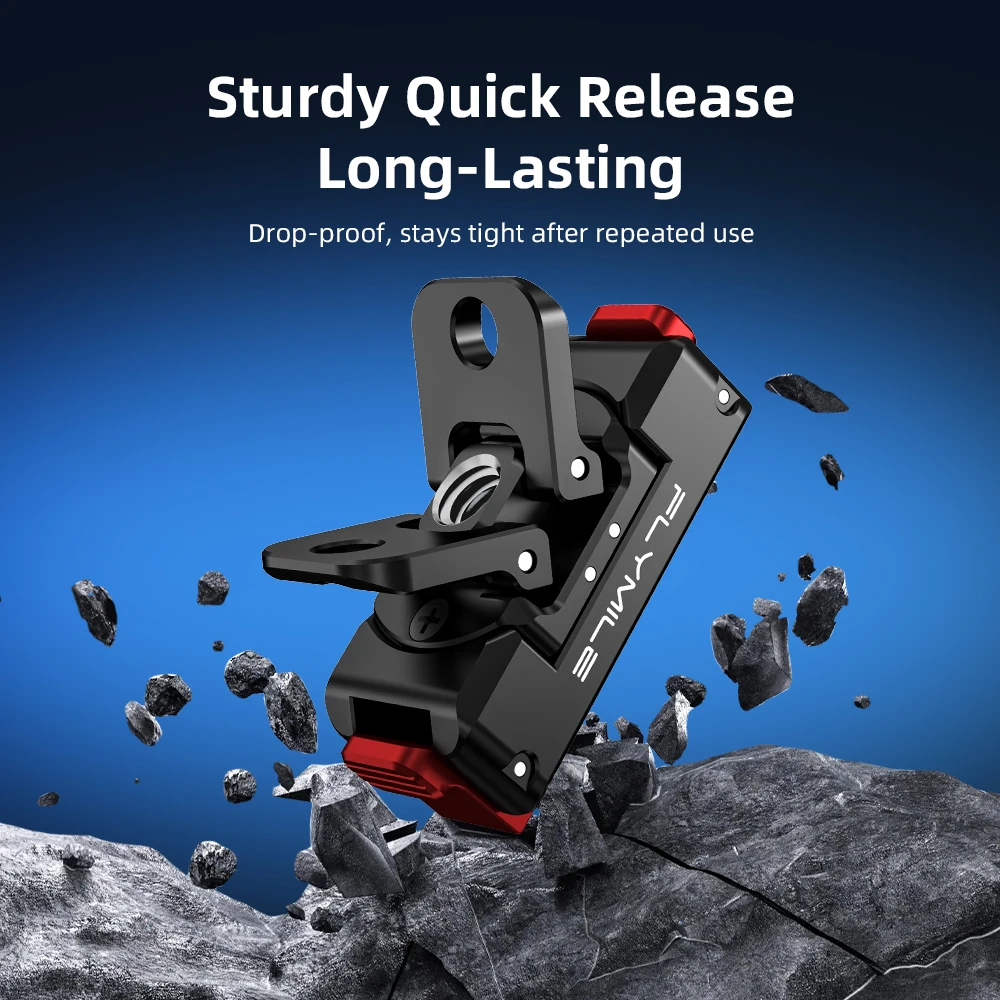 Flymile Drehbarer Magnetischer Halterungsadapter für DJI Action 5 Pro 4 3 Kamera Schnellwechselbasis mit Klappbarer Doppelkralle 1/4 Schraubenloch – Detail 9