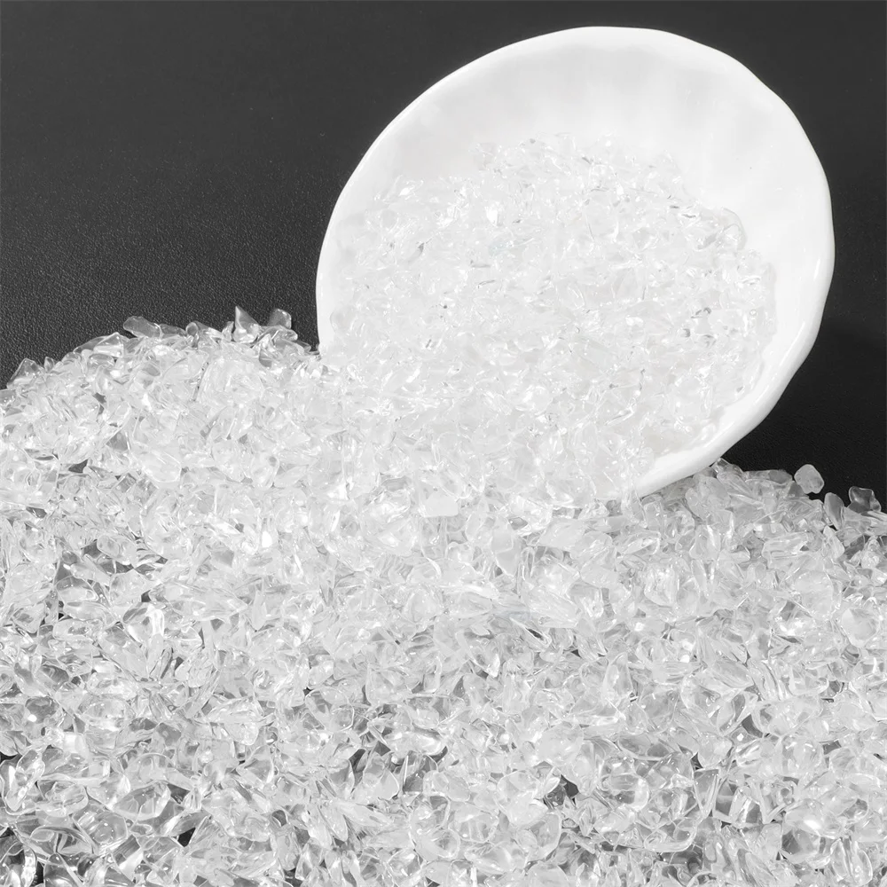 

3-5mm Natural White Crystal Crushed Stone Clear Quartz Chips Demagnetization stone Home Garden Holiday Decorations