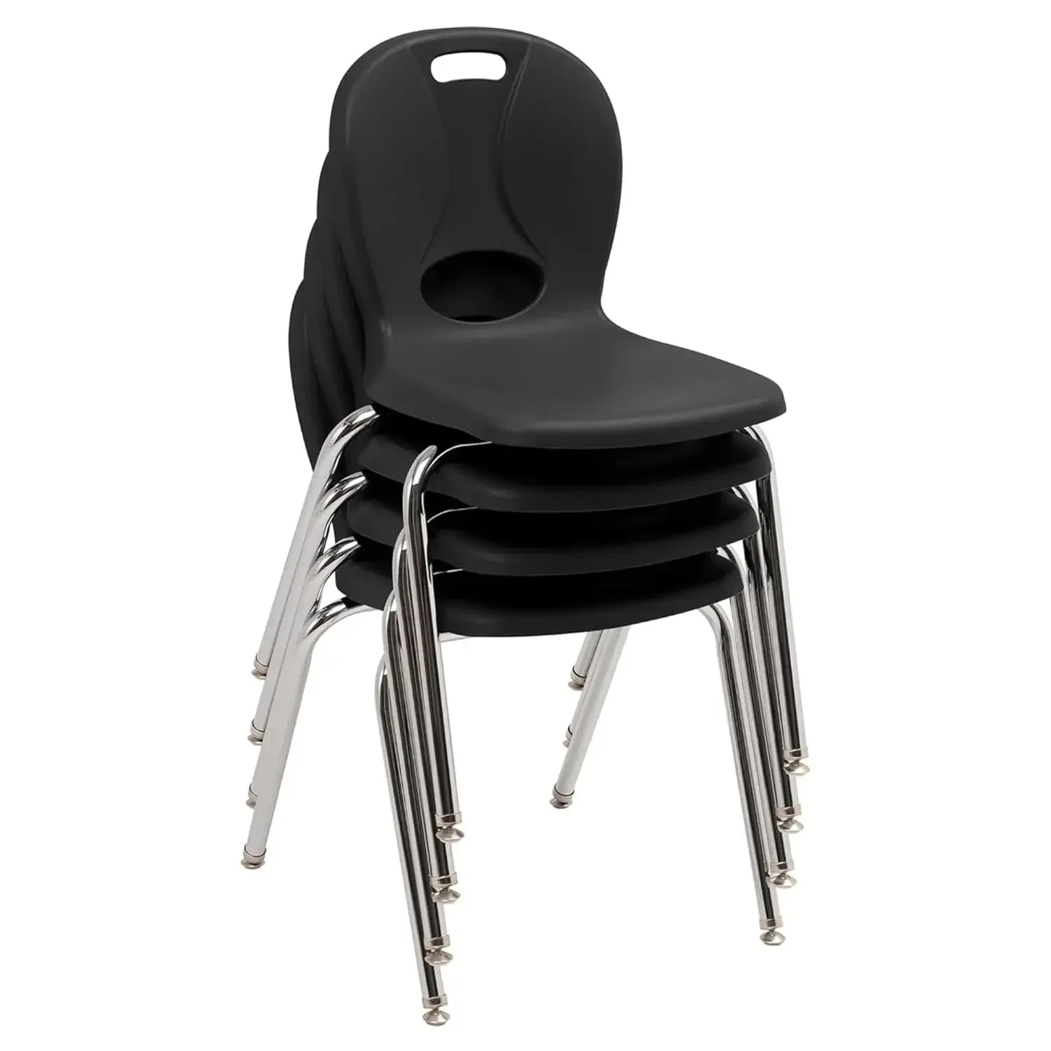 Structure Series School Chair, 18" Seat Height, Black, LNT-118-CSW-BK (Pack of 4)