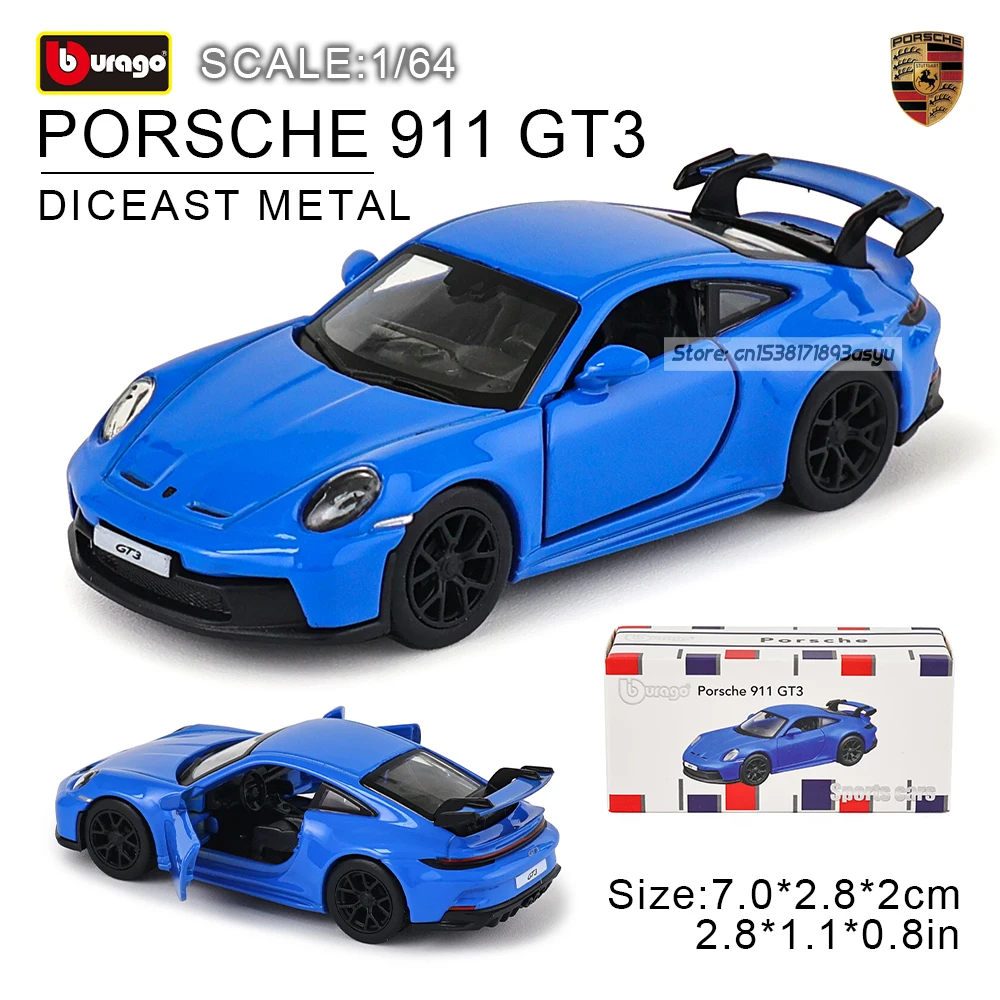Bburago 1:64 Porsche 911 GT2 RS LAMBORGHINI Sian FKP 37 Mustang GT500 Automodell-Sammlung Weihnachtsgeschenk Spielzeug für Ferrari