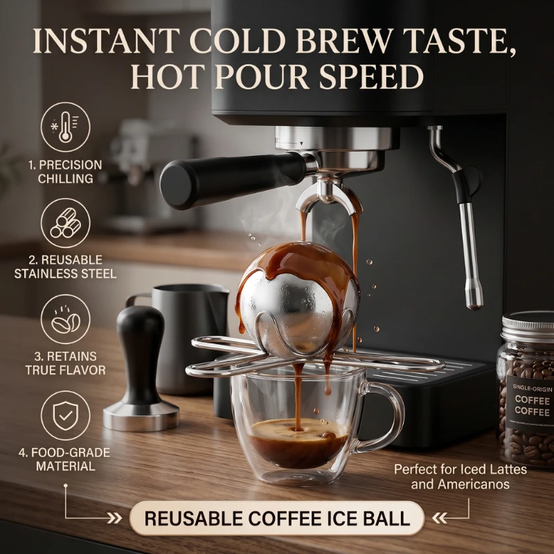 

Frozen Ball for Espresso Coffee Reusable Cooling Coffee Tool Stainless Steel Ice Balls Cooling Coffee Flavor Enhancer Gadgets