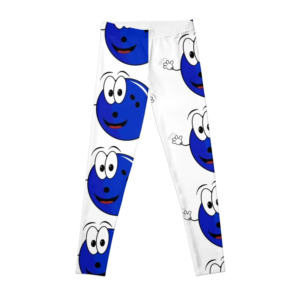 Happy cartoon bowling ball character Leggings Women sports Sports pants woman Womens Leggings