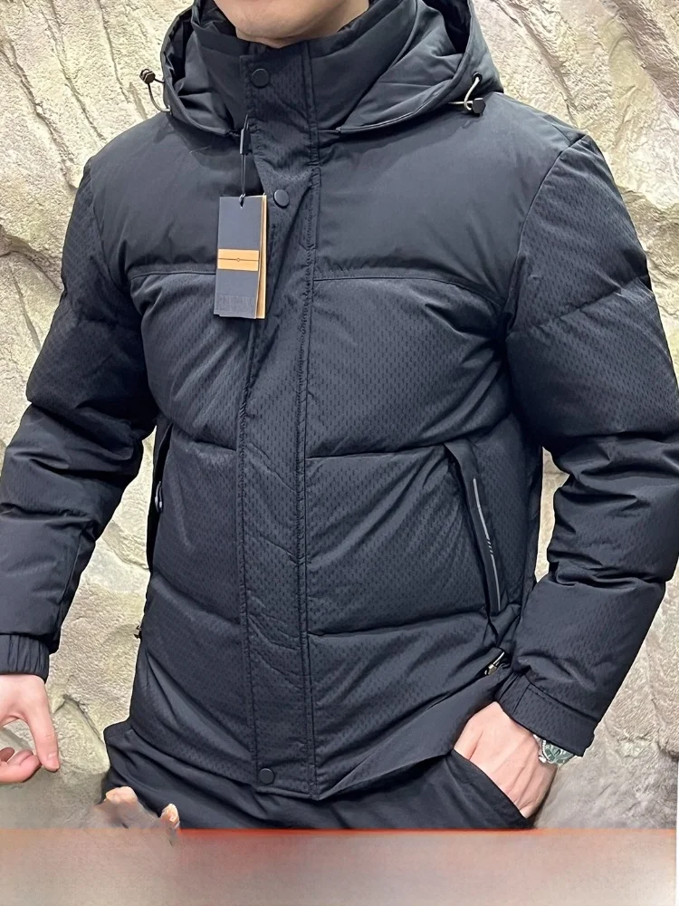 

Italian Vintage Sle Men's Thiened Waterproof down Jaet 90 Du down Filling Cold Resistant Warm Casual Windproof Zipper