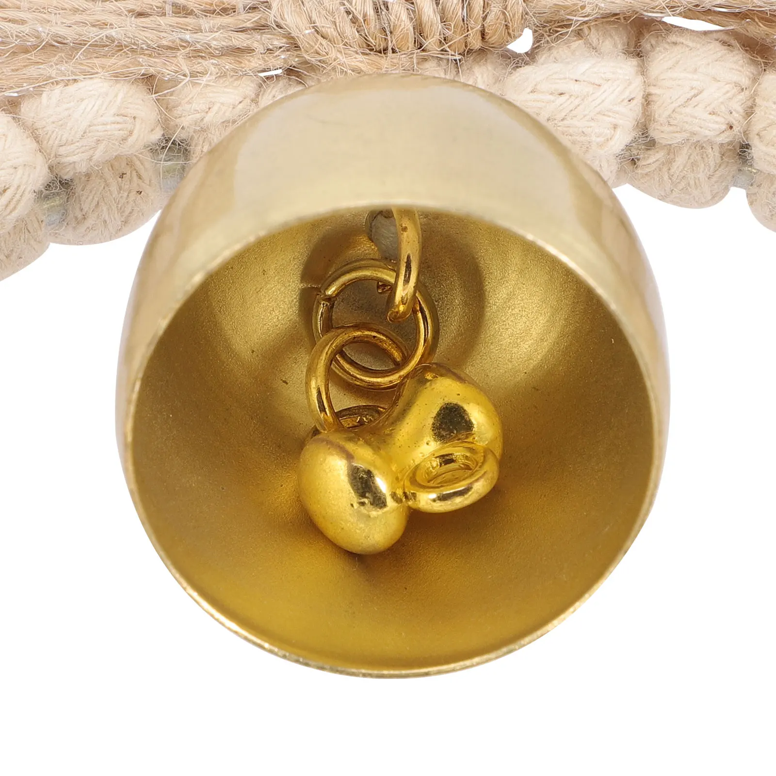 

Woven Wall Decor Bell Pendant Handmade Cotton Thread Kids Room Wall Ornament Rustic Style Decorative Hanging Ornament