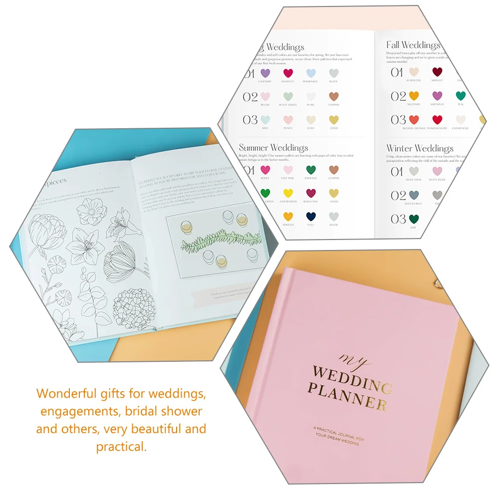 The Gift Wedding Book Planning Notepad for Creative Engagement Coil Bridal Shower Planner and Organizer Bride Pink